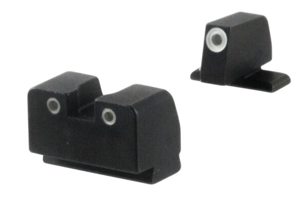 AmeriGlo SG181 Optic Compatible Sight for Sig Sauer  Tall Suppressor Green Tritium White Outline Front Sight-Green Tritium White Outline Rear Sight