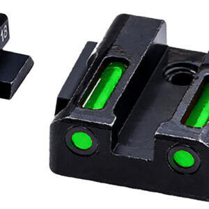 HiViz MPN321 LiteWave H3 Sight Set for S&W M&P Green Tritium White Outline Front Sight-Green Fiber Optic Rear Sight