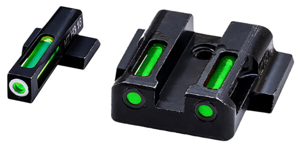 HiViz MPN321 LiteWave H3 Sight Set for S&W M&P Green Tritium White Outline Front Sight-Green Fiber Optic Rear Sight
