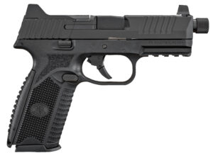 FN 66100375 509T  9mm Luger 17+1/24+1, 4.50" Black Steel Threaded Barrel, Matte Black Optic Ready/Serrated Stainless Steel Slide, Matte Black Polymer Frame w/Picatinny Rail