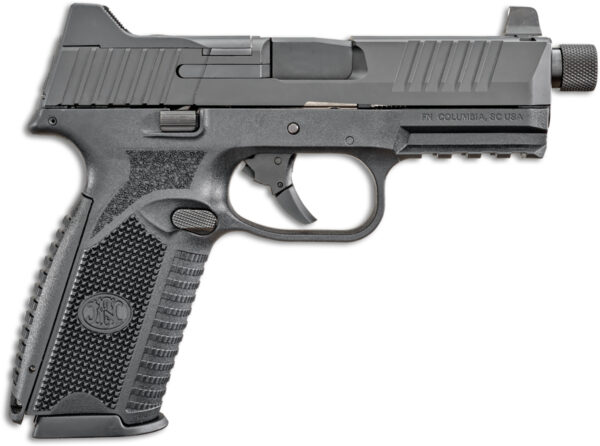 FN 66100527 509T  9mm Luger 10+1, 4.50" Black Steel Threaded Barrel, Matte Black Optic Ready/Serrated Stainless Steel Slide, Matte Black Polymer Frame w/Picatinny Rail