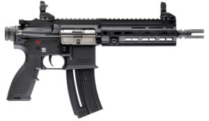 HK 81000404 416  22 LR 10+1 8.50" Black Steel Threaded Barrel, Black Aluminum Receiver w/M-LOK & Picatinny Rail, Black Polymer Grip w/Storage Compartment