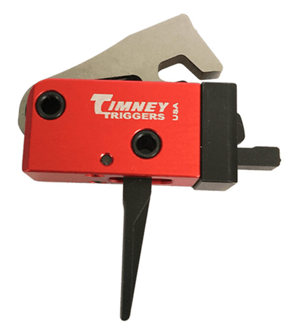 Timney Triggers 682ST PCC Trigger  Two-Stage Straight Trigger with 2 lbs Draw Weight & Black/Red Finish for AR-Platform