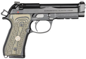 Wilson Combat BER92BRIG9 92G Brigadier Tactical 9mm Luger 15+1 4.70" Target Crown Steel Barrel, Black Serrated Steel Slide, Black Steel Frame w/Picatinny Rail, Dirty Olive G10 Grip, Ambidextrous