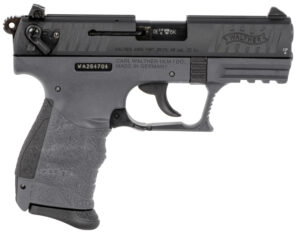 Walther Arms 5120765 P22 Q 22 LR 10+1 3.42" Black Steel/Threaded Barrel, Matte Black Tenifer Serrated/Steel Slide & Tungsten Gray Polymer Frame w/Picatinny Rail, Black Interchangeable Backstrap Grips