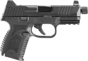 FN 66100783 509CT  Compact 9mm Luger 10+1, 4.32" Black Steel Threaded Barrel, Black PVD Optic Cut/Serrated Stainless Steel Slide, Black Polymer Frame w/Picatinny Rail, Ambidextrous