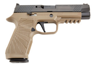 Wilson Combat SIGWCP320F9T P320  9mm Luger 17+1 4.70" Black Steel Barrel, Black DLC Serrated Stainless Steel Slide, Tan Polymer Frame w/Picatinny Rail, Tan Polymer Grip