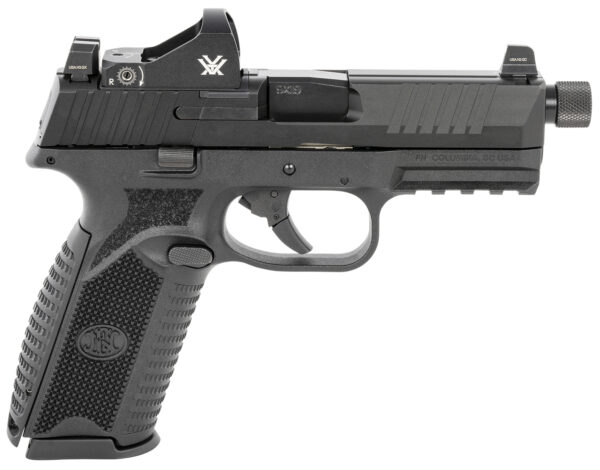 FN 66100844 509 Tactical 9mm Luger 17+1/24+1 4.50" Threaded Barrel, Matte Black Polymer Frame w/Mounting Rail, Optic Cut Matte Black Stainless Steel Slide, No Manual Safety, Includes Viper Red Dot