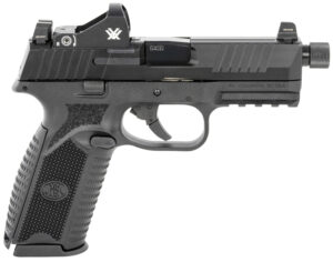 FN 66100846 509 Tactical 9mm Luger 10+1 4.50" Threaded Barrel, Matte Black Polymer Frame w/Mounting Rail, Optic Cut Matte Black Stainless Slide, No Manual Safety, Includes Viper Red Dot