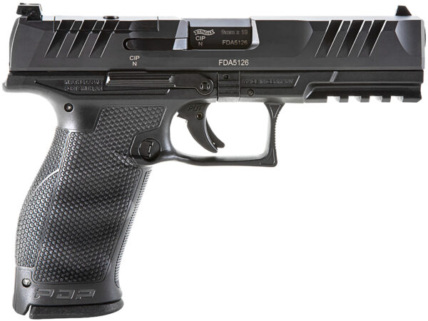 Walther Arms 2858126 PDP Optic Ready 9mm Luger 4.50" 10+1 Black Black Steel Slide Performance Duty Textured Black Polymer Grip