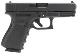 Glock PI1950203 G19 Gen3 Compact Frame 9mm Luger 15+1 4.02" Black Stainless Steel Barrel, Matte Black Serrated Steel Slide, Black Polymer Frame w/Picatinny Rail, Black Finger Grooved Grip Right Hand