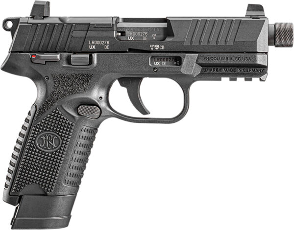FN 66101011 502 Tactical 22 LR 10+1 4.60" Steel Threaded Barrel, Black Optic Ready/Serrated Slide & Polymer Frame w/Picatinny Rail, Black Textured Polymer Grip, Ambidextrous