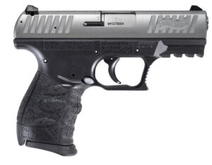 Walther Arms 5083501 CCP M2 + 9mm Luger 8+1 3.54" Barrel, Black Finish Picatinny Rail Frame, Serrated Sliver Stainless Steel Slide, Finger Grooved Polymer Grip