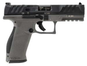 Walther Arms 2858371 PDP  9mm Luger 18+1 4.50" Black Polygonal Rifled Barrel, Black Optic Ready/Serrated Slide, Gray Polymer Frame w/Picatinny Rail, Black Performance Duty Texture Grips, Ambidextrous