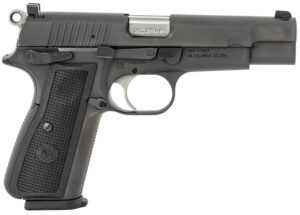 FN 66100256 High Power  9mm Luger 17+1, 4.70" Black Target Crown Steel Barrel, Black PVD Serrated Steel Slide & Steel Frame w/Beavertail, Black Textured Polymer Grip, Ambidextrous