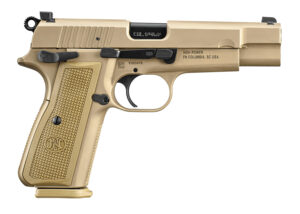 FN 66101069 High Power  9mm Luger 17+1, 4.70" Black Target Crown Steel Barrel, Flat Dark Earth PVD Serrated Steel Slide & Steel Frame w/Beavertail, FDE Textured Polymer Grip, Ambidextrous