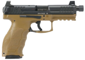HK 81000776 VP9 Tactical 9mm Luger 17+1 4.70" Black Steel Threaded Barrel, Black Serrated Steel Slide, Flat Dark Earth Polymer Frame w/Picatinny Rail,  Ambidextrous