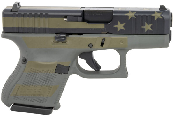 Glock UA265S204OP G26 Gen5 Subcompact 9mm Luger  3.43" Barrel 10+1, Operator Flag Cerakote Frame & Front Serrated Slide, Modular Backstrap, Safe Action Trigger