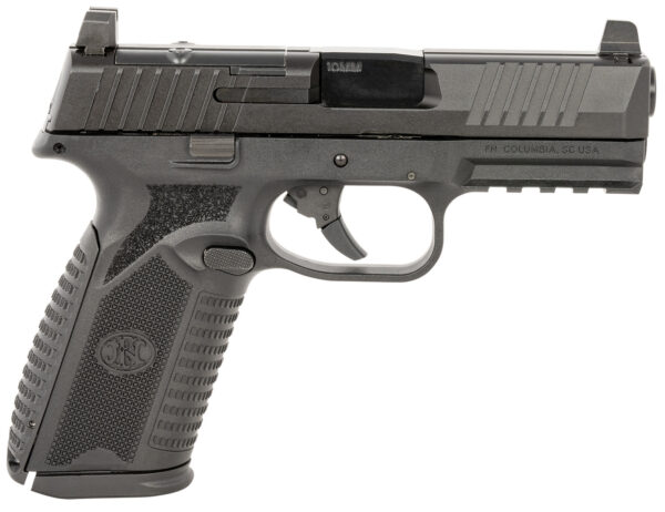 FN 66101379 510 MRD Full Size 10mm Auto 15+1, 4.10" Black Target Crown Steel Barrel, Black PVD Optic Cut/Serrated Steel Slide & Polymer Frame w/Picatinny Rail, Ambidextrous