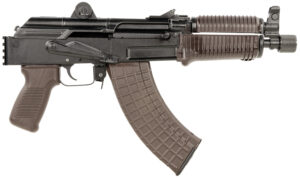 Arsenal SAM7K55P SAM7K  7.62x39mm 30+1 8.50" Black Steel Threaded Barrel, Polymer Handguards, Black Aluminum Forged & Milled Receiver, Mounted 1913 Picatinny Rail, Plum Polymer Grips