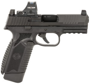 FN 66101916 545 MRD w/Optic Full Size 45 ACP 15+1 4.10" Black Target Crown Steel Barrel, Black PVD Optic Cut/Serrated Steel Slide & Polymer Frame w/Picatinny Rail, Holosun 407C Red Dot, Ambidextrous
