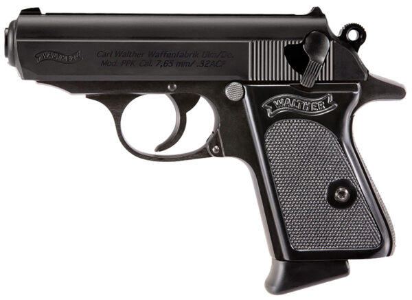 Walther Arms 4796021 PPK  32 ACP 6+1 3.30" Black Steel Barrel, Black Serrated Steel Slide, Black Steel Frame w/Beavertail, Textured Polymer Grip