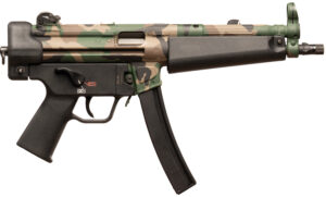 HK 81001152 SP5  Sports South Exclusive 9mm Luger 30+1 8.86" Black Steel Barrel Aluminum Woodland Camo Right Hand