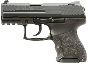 HK 81001105 P30SK V1 LEM Sub-Compact Frame 9mm Luger 12+1/15+1 3.27" Black Steel Barre, Black Cerakote Steel Slide, Polymer Frame w/Picatinny Rail, Black Interchangeable Backstrap Grip, Ambidextrous