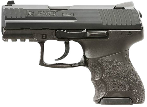 HK 81001105 P30SK V1 LEM Sub-Compact Frame 9mm Luger 12+1/15+1 3.27" Black Steel Barre, Black Cerakote Steel Slide, Polymer Frame w/Picatinny Rail, Black Interchangeable Backstrap Grip, Ambidextrous