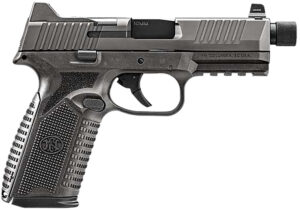 FN 66-101952 510 Tactical 10mm 22+1 4.71" Black Steel Threaded Barrel, Gray PVD Optic Cut/Serrated Stainless Steel Slide & Polymer Frame w/Picatinny Rail, Interchangeable Backstrap Grip