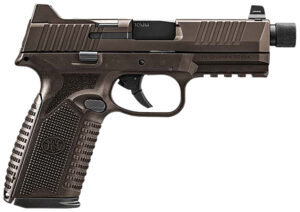 FN 66-101953 510 Tactical 10mm 22+1 4.71" Black Steel Threaded Barrel, Bronze PVD Optic Cut/Serrated Stainless Steel Slide & Polymer Frame w/Picatinny Rail, Interchangeable Backstrap Grip