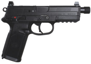 FN 66966 FNX Tactical 45 ACP 15+1 5.30" Steel Threaded Barrel Black Optic Ready/Serrated Slide Matte Black Polymer Frame w/Picatinny Rail Black Textured w/Interchangeable Backstrap Grips Right Hand