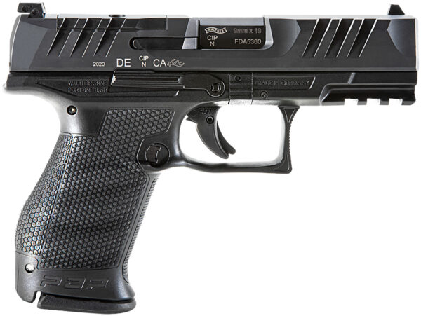Walther Arms 2851229 PDP Compact Optic Ready 9mm Luger 4" 15+1 Black Black Steel Slide Performance Duty Textured Black Polymer Grip