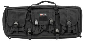 GPS Bags DRC28 Double Rifle Case Black 600D Polyester w/ 2 Padded Pistol Sleeves MOLLE Webbing & Lockable Zippers