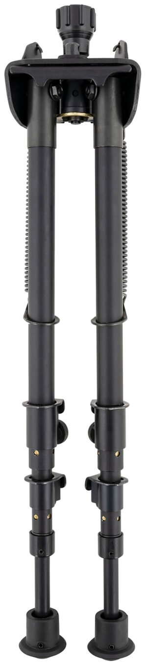 Harris Bipods S-25CP Swivel 25C Picatinny, 13.50-27", Black Steel/Aluminum, Rubber Feet