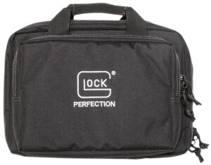 Glock AP60300 Double Pistol Case  Dual Padded Compartments, 5 Internal Mag Holders, 3 Zippered Compartments, Carry Handle, Black  12.5"x9.5"x4.5"