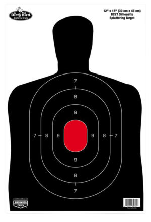 Birchwood Casey 35702 Dirty Bird BC-27 Silhouette Tagboard Hanging Pistol 12" x 18" Black/Red 100 Per Pkg