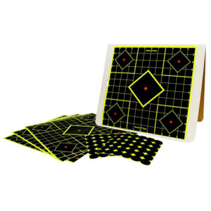 Birchwood Casey 34202 Shoot-N-C Reactive Target Kit Self-Adhesive Paper Black/Yellow 12"x12" 5-Diamond 4 Pack