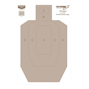 Birchwood Casey 37206 EZE-Scorer  IPSC Silhouette Paper Hanging Universal 12" x 18" Tan 10 Pk.