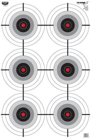 Birchwood Casey 37038 EZE-Scorer  6-Bullseye Paper Target 23" x 35" 100 Per Pack