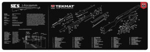 TekMat TEKR36SKS SKS Cleaning Mat Black/White Rubber 12"x36" SKS Parts Diagram