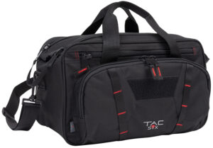 Tac Six 8247 Tactical Sporter Range Bag Black Endura with Removable Shoulder Strap, Pockets, Padded Pistol Rug & Exterior Webbing