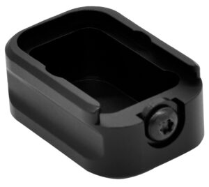Warne MEG1932BLK Magazine Extension  made of 6061-T6 Aluminum with Hardcoat Anodized Black Finish for Glock 19, 23 Magazines (Adds 3rds 9mm Luger, 2rds 40 S&W)