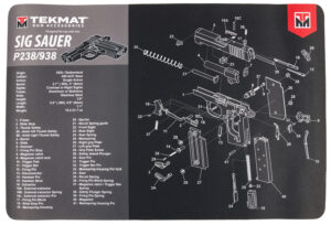 TekMat TEKR17SIGP238 Sig Sauer P238 Cleaning Mat Black/Gray Rubber 11"x17" Sig P238 Parts Diagram