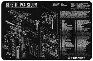 TekMat TEKR17BERPX4 Beretta Px4 Storm Cleaning Mat Black/White Rubber 11"x17" Beretta PX4 Storm Diagram