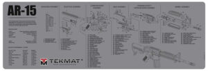 TekMat TEKR36AR15GY AR-15 Cleaning Mat Gray Rubber 12"x36" AR-15 Parts Diagram