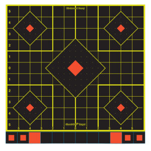 Birchwood Casey 34214 Shoot-N-C Reactive Target Self-Adhesive Paper Multi Color 12" 5-Diamond 12 Pack