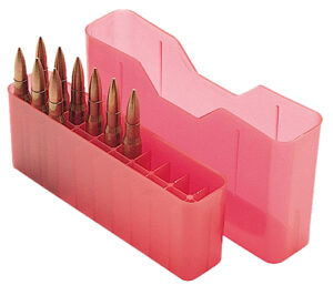 MTM Case-Gard J20XS29 Slip-Top Ammo Box  Multi-Caliber Clear Red Polypropylene 20rd