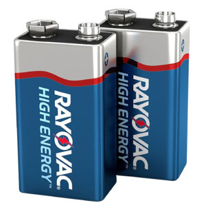 Rayovac A16042J 9V HIGH  ENERGY Alkaline Batteries  Silver/Blue 9 Volts 565 mAh (2) Single Pack