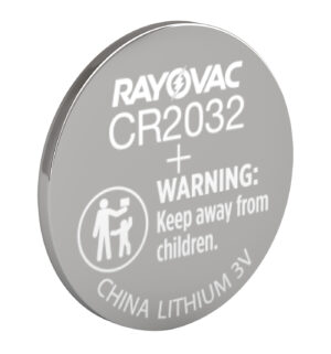 Rayovac KECR20321 CR2032 Lithium Coin Cell  Silver 3.0 Volts 225 mAh
